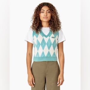 Dickies Argyle Knit Crop Top